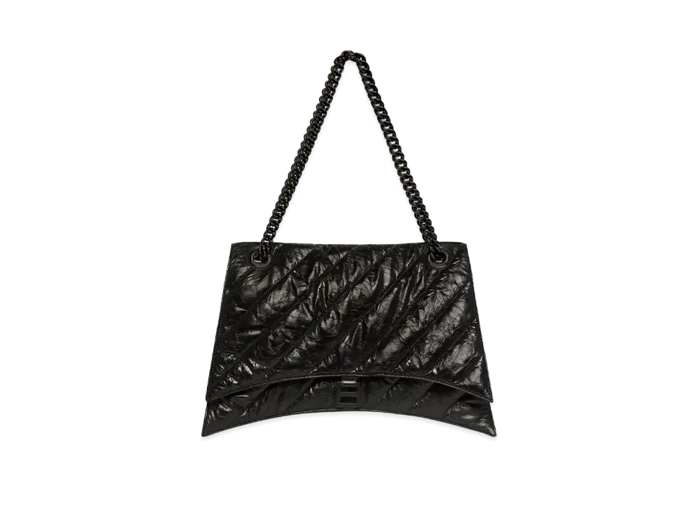 BALENCIAGA Crush Large Chain Bag Quilted "Black"
