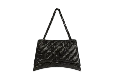 BALENCIAGA Crush Large Chain Bag Quilted "Black"