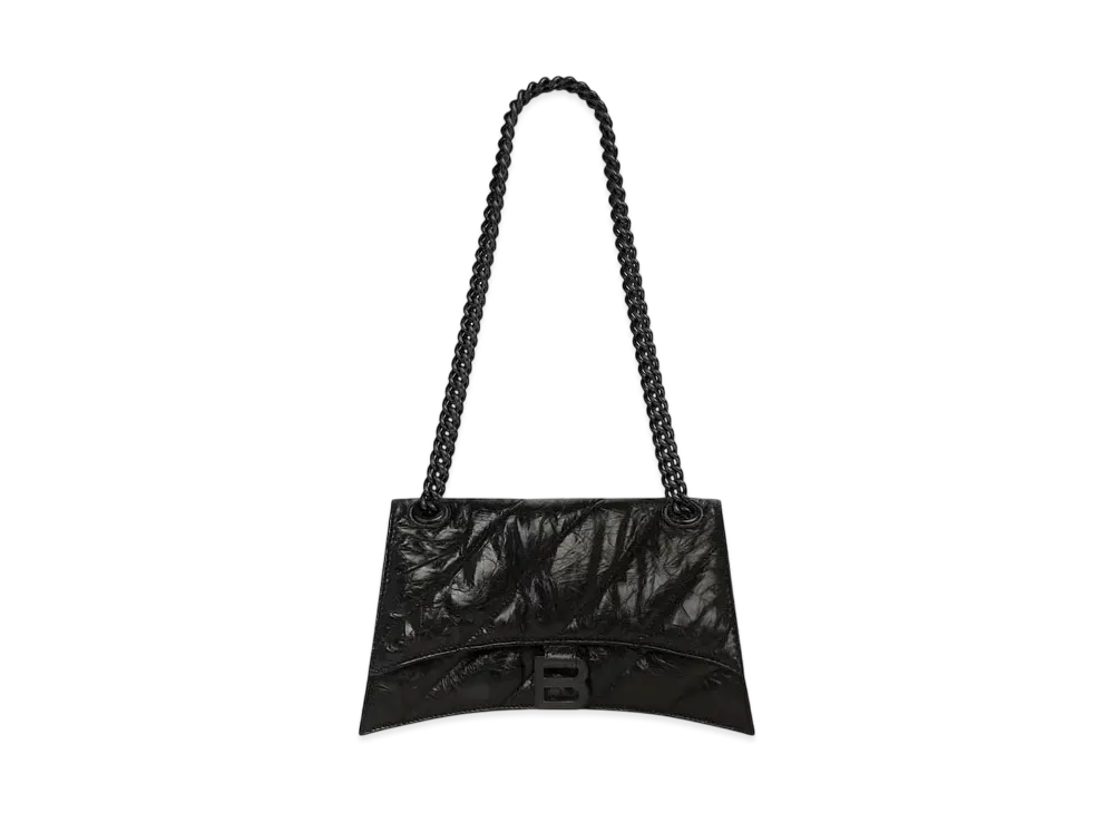 BALENCIAGA Crush Small Chain Bag Quilted "Black"