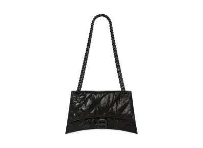 BALENCIAGA Crush Small Chain Bag Quilted "Black"