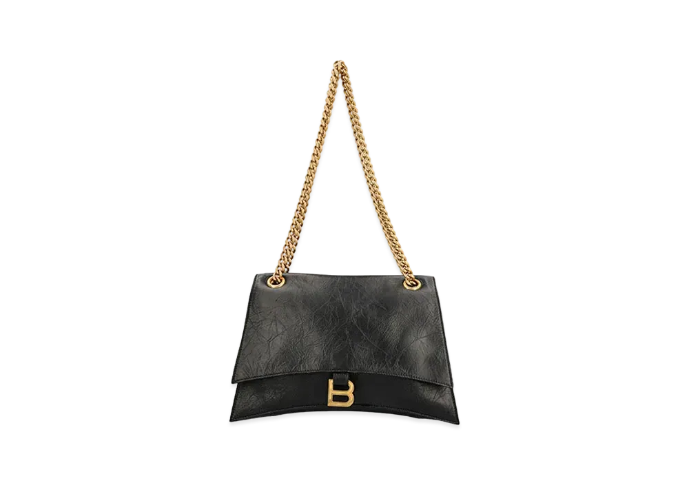 BALENCIAGA Crush Medium Chain Bag "Black"