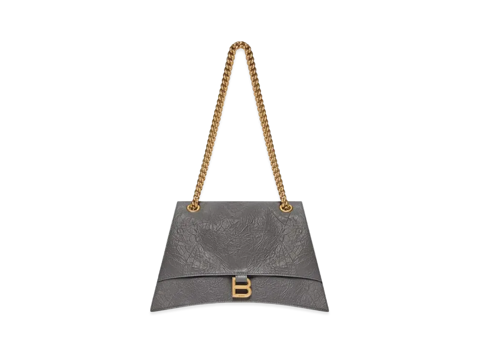 BALENCIAGA Crush Medium Chain Bag "Dark Grey"