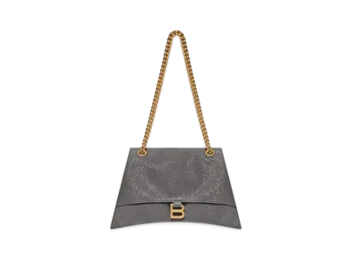 BALENCIAGA Crush Medium Chain Bag "Dark Grey"