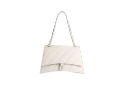 BALENCIAGA Crush Medium Chain Bag Quilted "Beige"