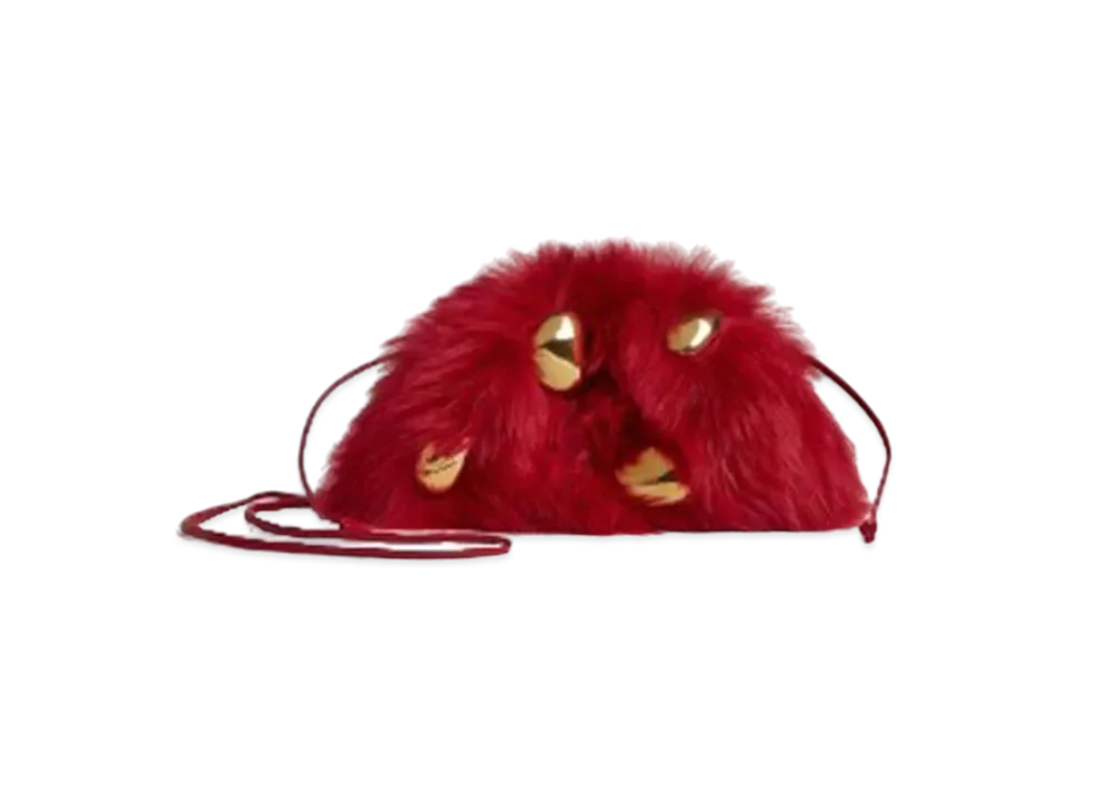 Bottega Veneta Mouton Mini Pouch Mini Clutch "Apple"