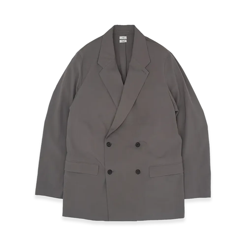 YOKE Wool Washer Tropical Double Breasted Jacket "Gray"