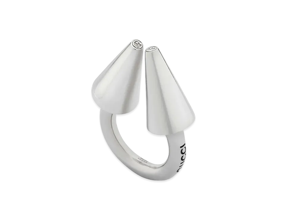 GUCCI Large Ring with Rivets "Silver"
