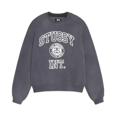 Stussy Overlock Varsity Raglan Crew "Washed Black"