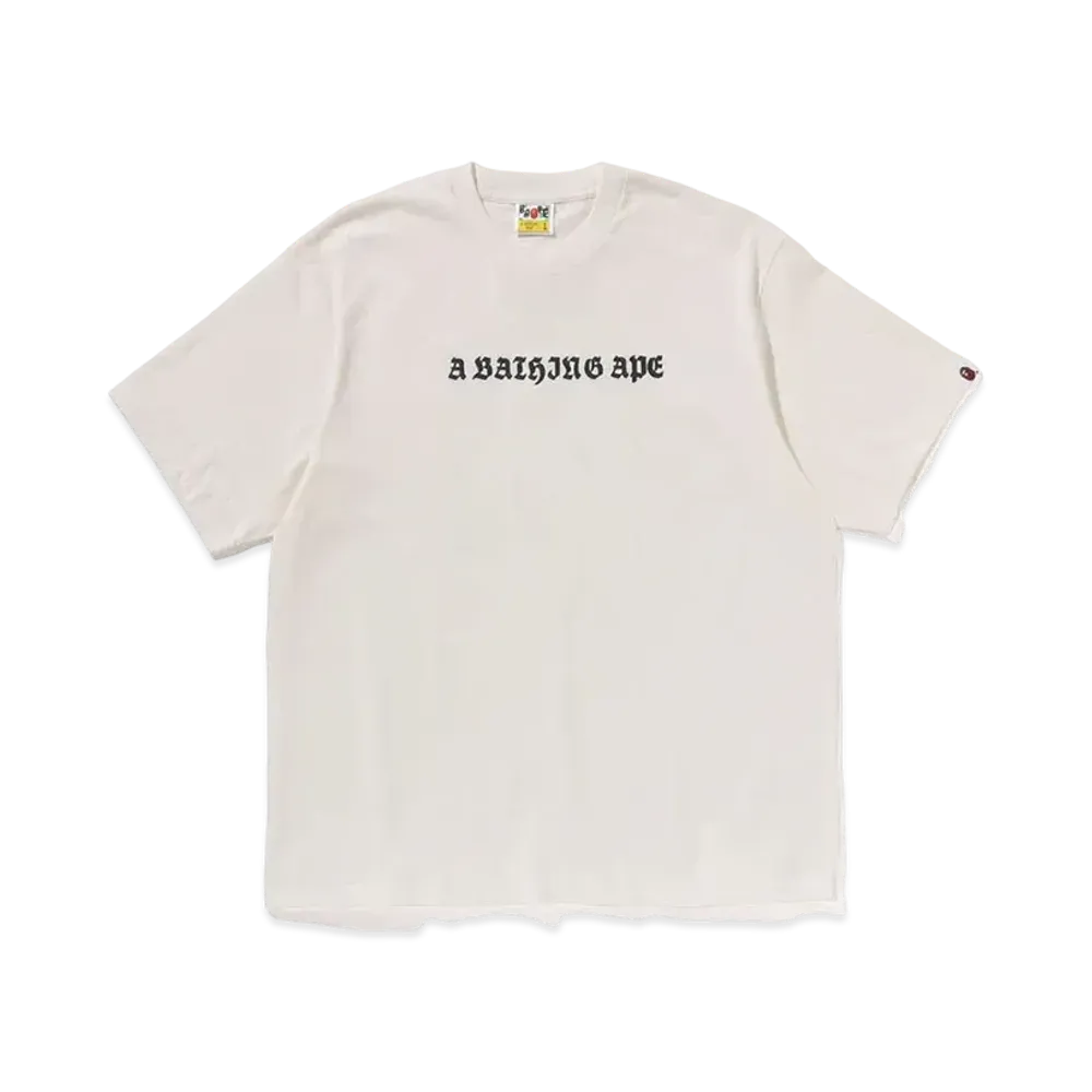 A BATHING APE Gothic Logo Relaxed Fit Tee "Ivory"