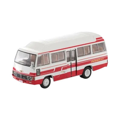 TOMYTEC "TOMICA LIMITED VINTAGE" 1/64 LV-184b Toyota Coaster High Roof Deluxe Car (White/Red)