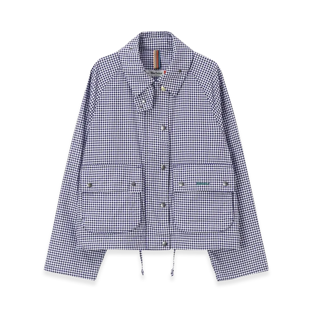 Barbour x Paul Smith Women's Gingham Spey Cotton Jacket "Navy"