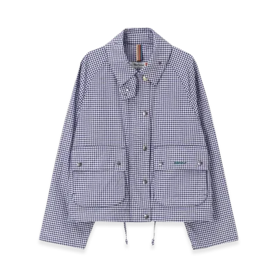 Barbour x Paul Smith Women's Gingham Spey Cotton Jacket "Navy"