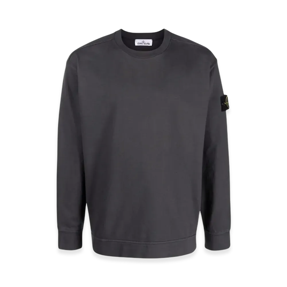 Stone Island 63750 Garment Dyed Heavy Cotton Long Sleeve T-Shirt - 22SS "Dark Grey"