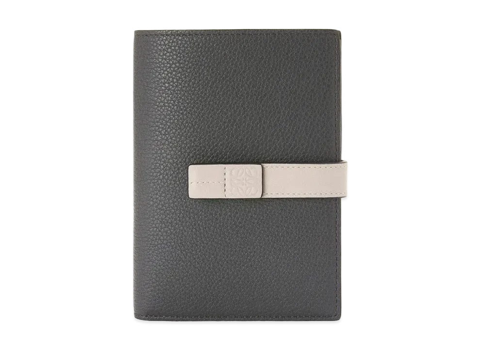 LOEWE Medium Vertical Wallet In Soft Grained Calfskin "Anthracite/Ghost"
