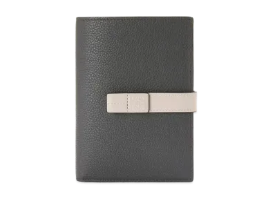 LOEWE Medium Vertical Wallet In Soft Grained Calfskin "Anthracite/Ghost"