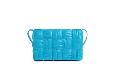 Bottega Veneta Cassette Plisse Crossbody Bag "Swimming Pool Blue"