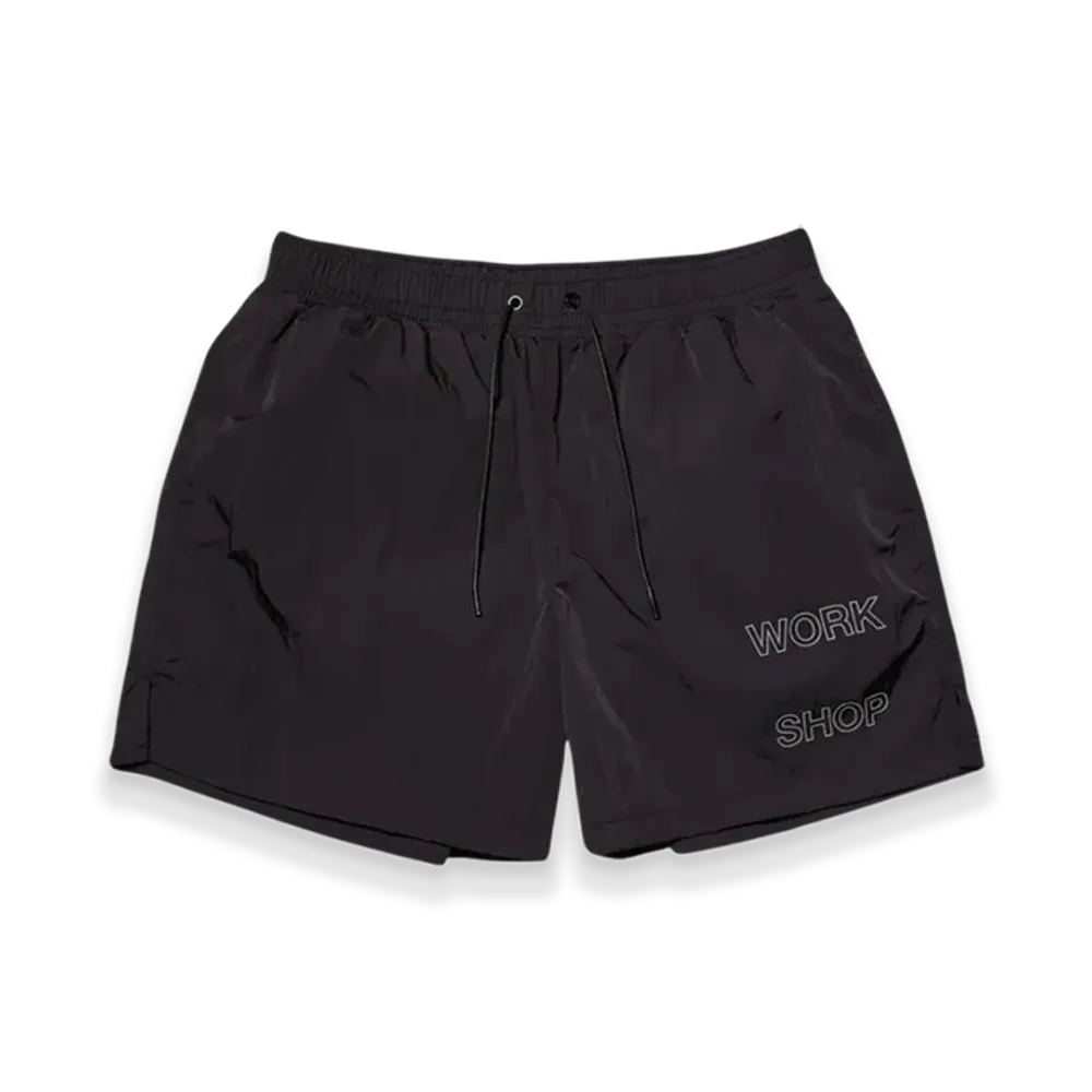OUR LEGACY Work Shop Nylon Taffeta Running Shorts "Black"