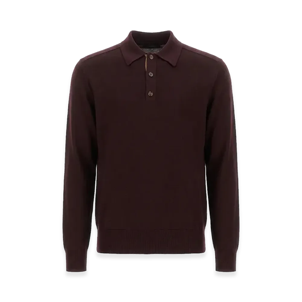 Burberry Shirt With Polo Collar "Bordeaux"