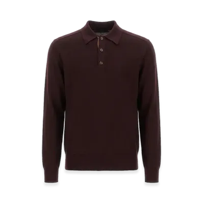 Burberry Shirt With Polo Collar "Bordeaux"