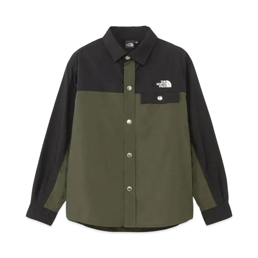 The North Face Kids Long Sleeve Nuptse Shirt "New Taupe"