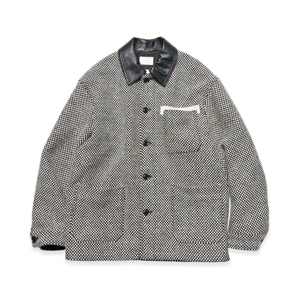 SOPHNET. x Kvadrat Leather Collar Coverall "Black"