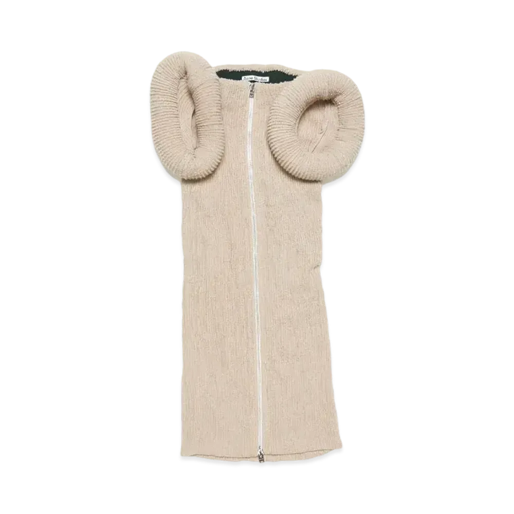 Acne Studios Asymmetric Knit Dress "Old Pink"