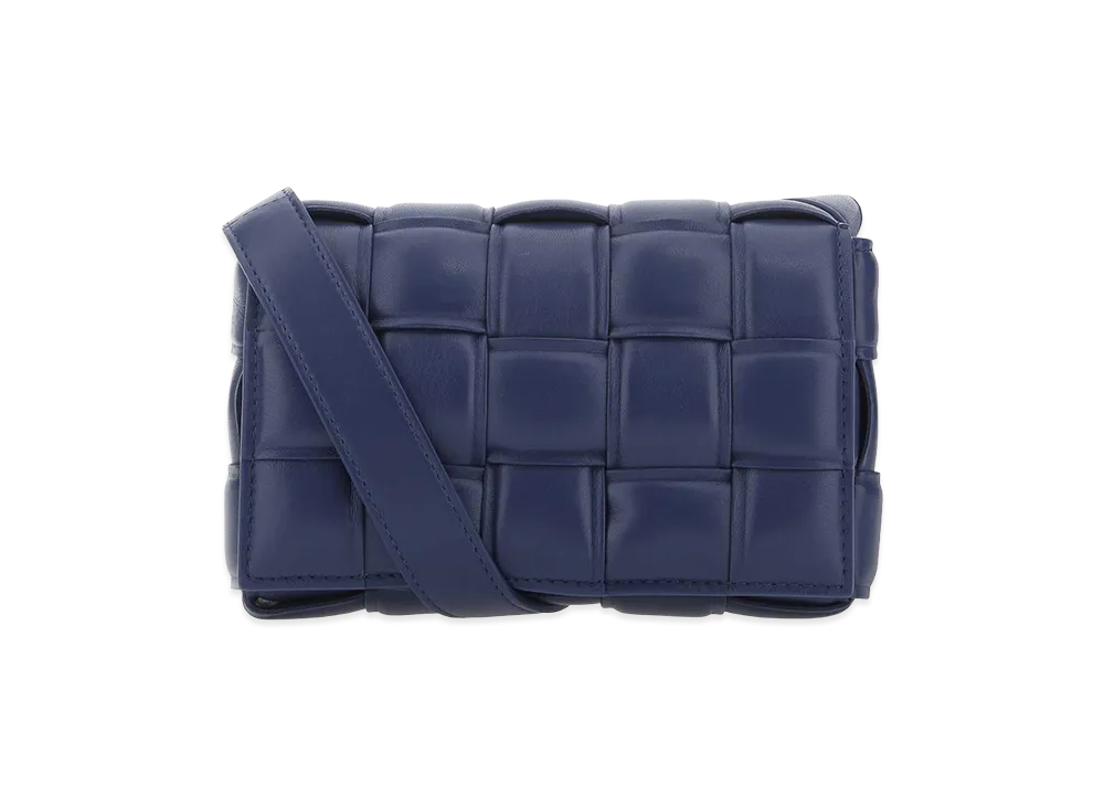 Bottega Veneta Women's Nappa Leather Mini Padded Cassette Crossbody Bag "Navy Blue"