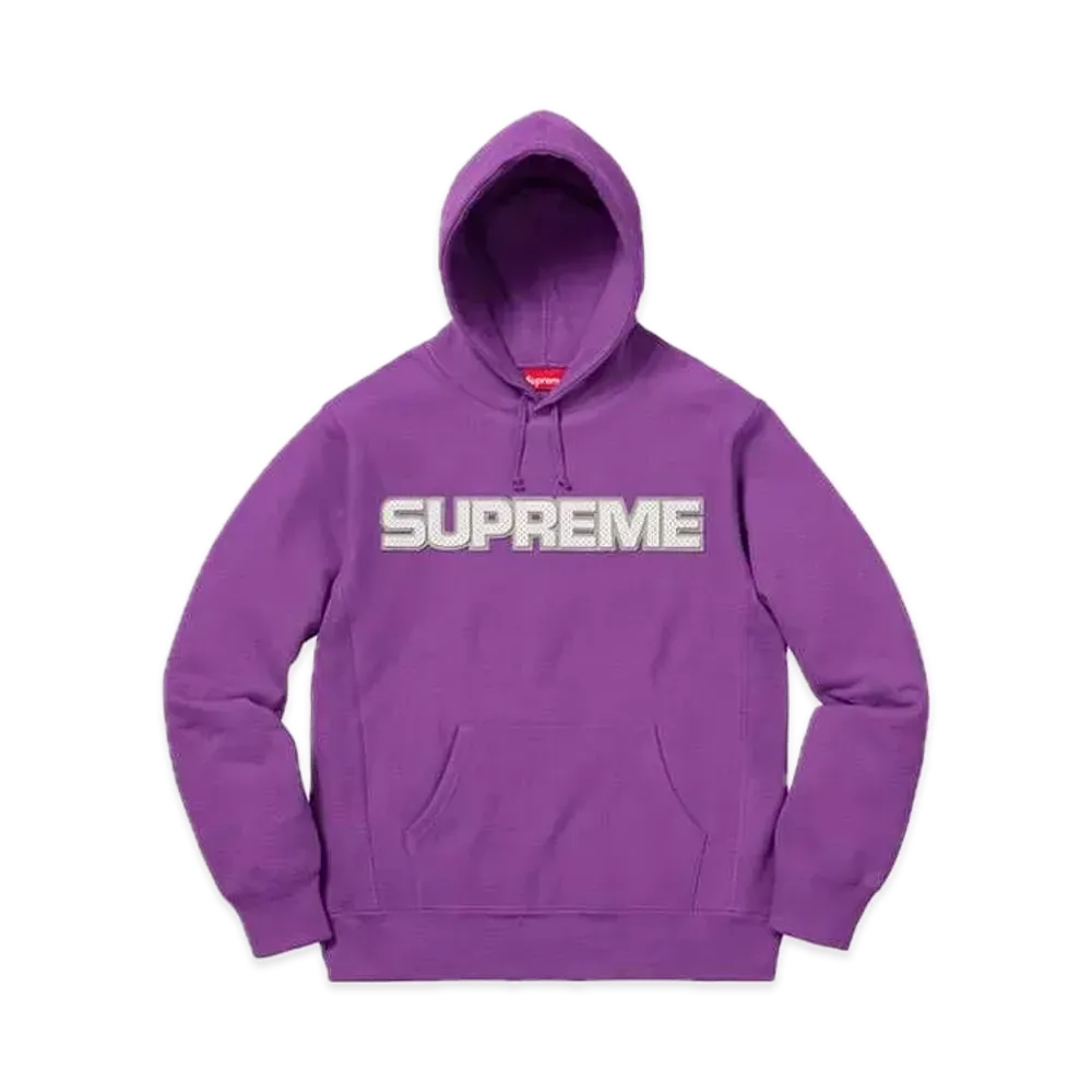 Supreme Perforated Leather Hooded Sweatshirt "Violet"