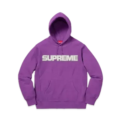 Supreme Perforated Leather Hooded Sweatshirt "Violet"