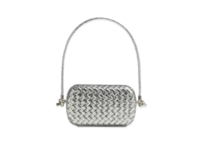 Bottega Veneta Knot Shoulder Strap Evening Bag "Silver"