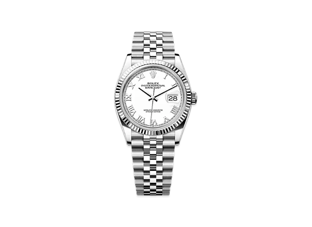 ROLEX Datejust 36 Oystersteel & White Gold "White"