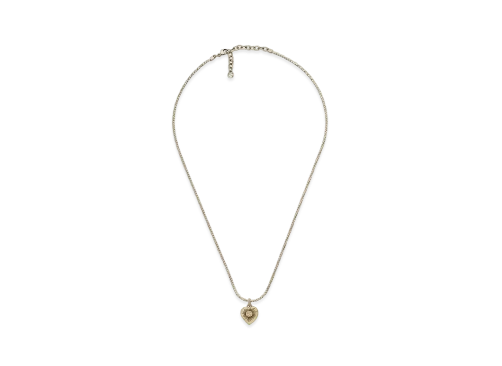 GUCCI Interlocking G Heart Pendant Necklace