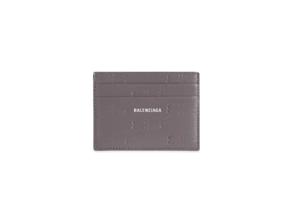 BALENCIAGA Embossed Monogram Card Case Box "Gray"