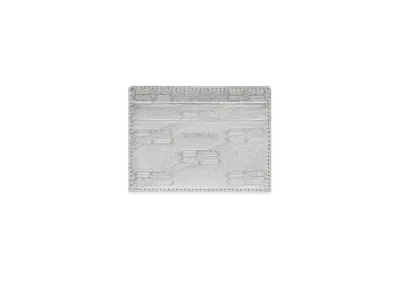 BALENCIAGA Embossed Monogram Card Case Box "Silver"