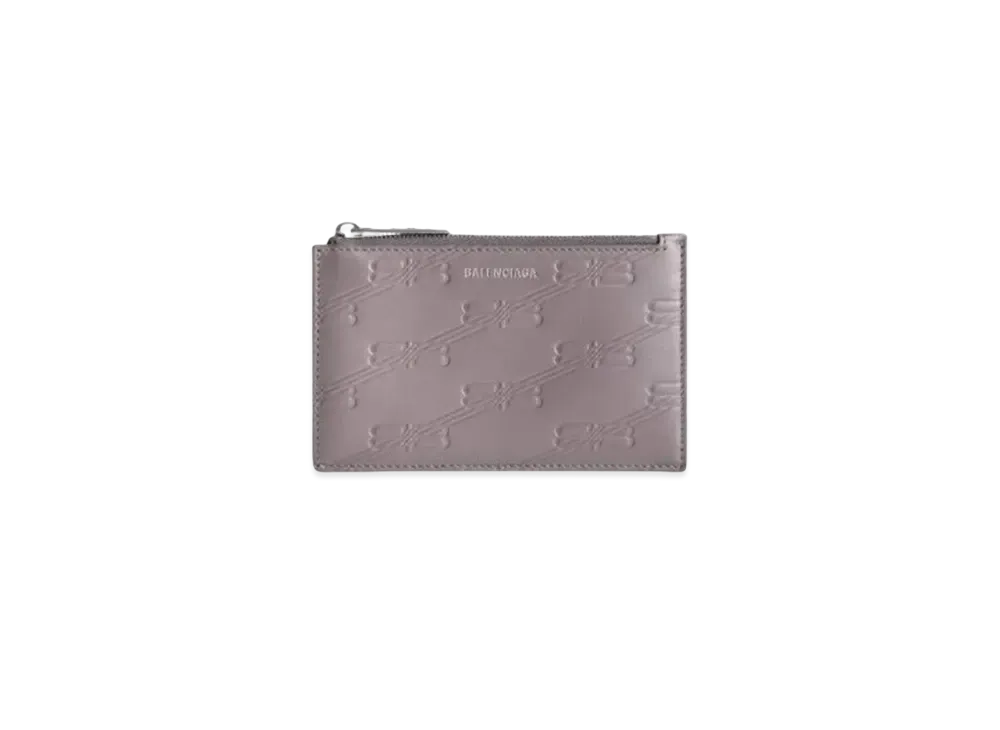 BALENCIAGA Embossed Monogram Long Coin & Card Holder Box "Gray"