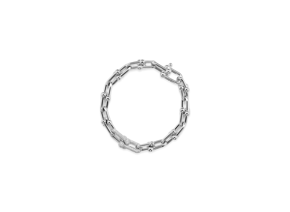 Tiffany & Co. Tiffany HardWear Medium Link Bracelet with Diamonds 18K "White Gold"