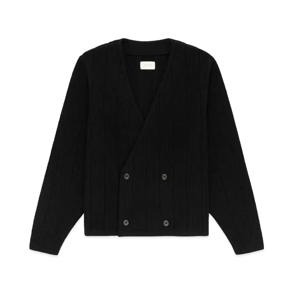 Aime Leon Dore Double Breasted Merino Cardigan "Black"