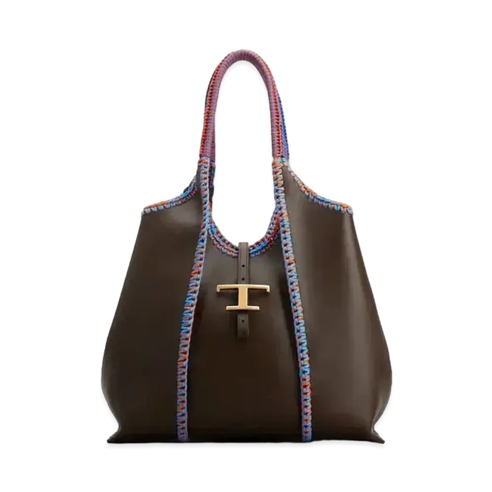 TOD'S Time Lethe Leather Shopping Bag Medium "Brown"