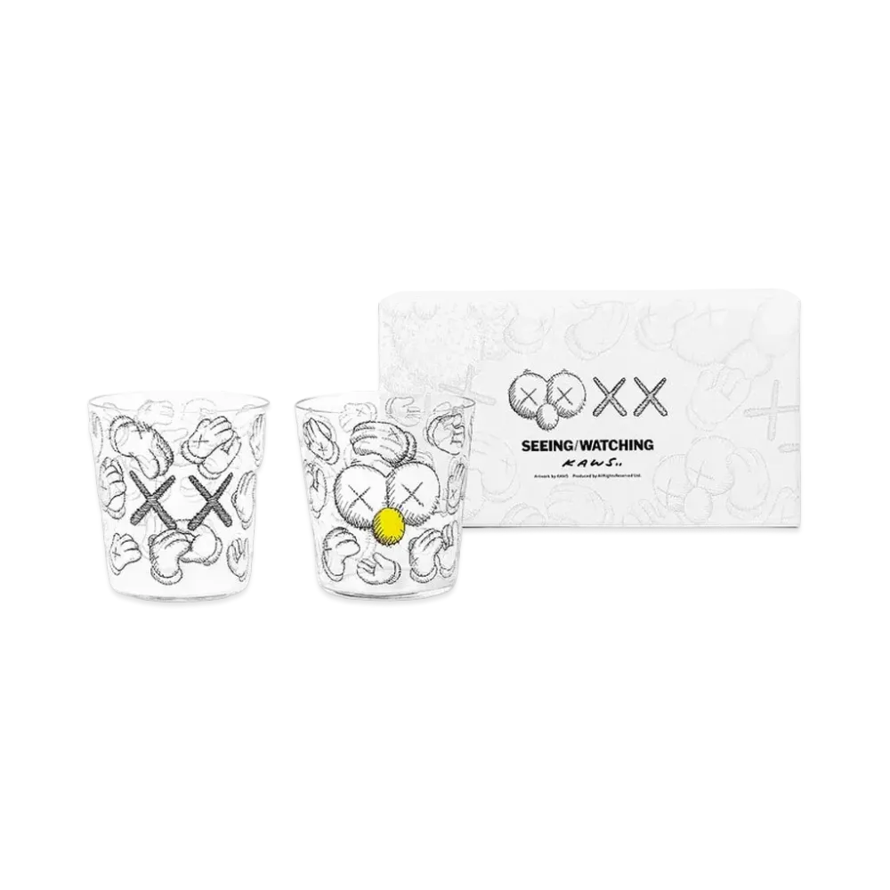 KAWS Seeing/Watching Eyes Glass Set "Clear"