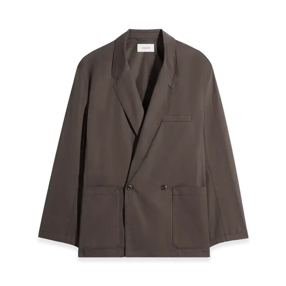 LEMAIRE Cotton Twill Double-Breasted Workwear Jacket "Ristretto"