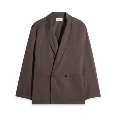 LEMAIRE Cotton Twill Double-Breasted Workwear Jacket "Ristretto"