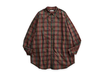 NICENESS Tucker Pigment-Dyed Madras Check Country Shirt "Sepia"