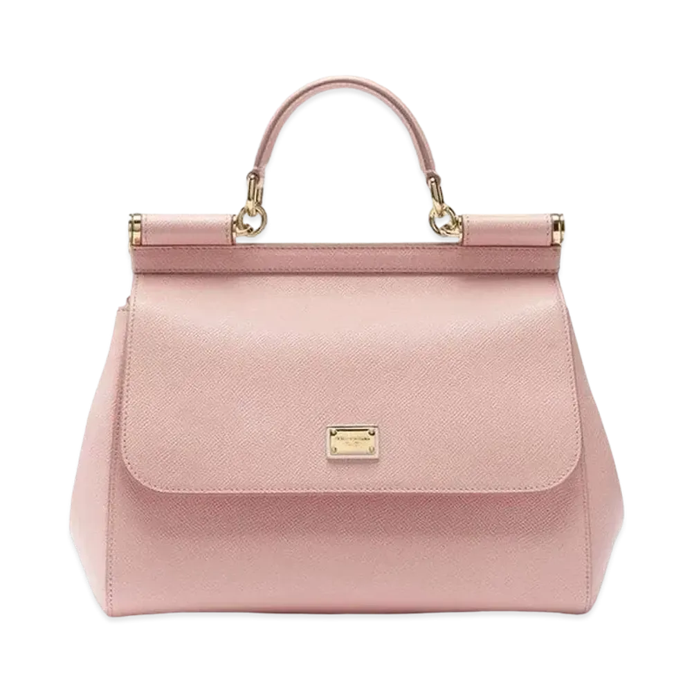 Dolce&Gabbana Sicily Bag Medium Dauphine Leather "Pink"