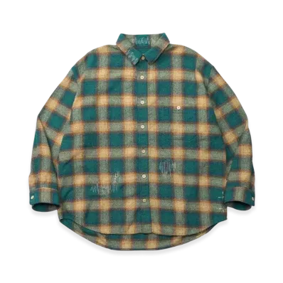 MADNESS Jazz-Nep Distressed Flannel Bd Shirt "Green"