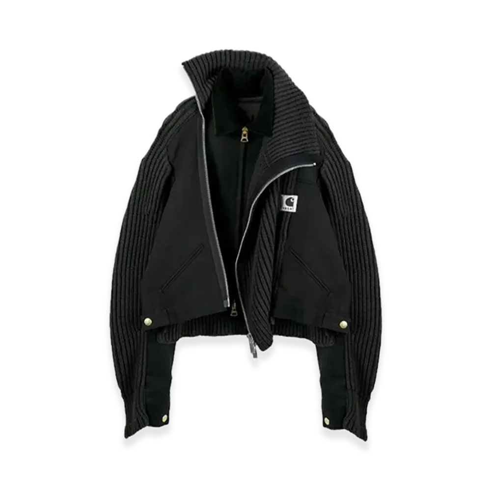 sacai x Carhartt WIP Women's Duck x Wool Knit Blouson "Black"