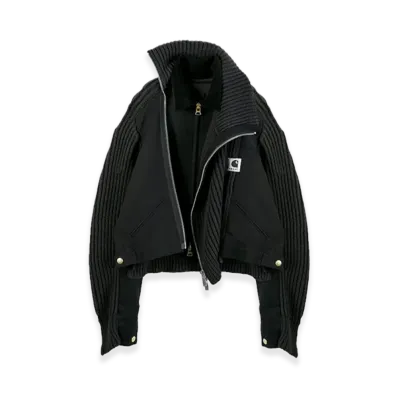 sacai x Carhartt WIP Women's Duck x Wool Knit Blouson "Black"