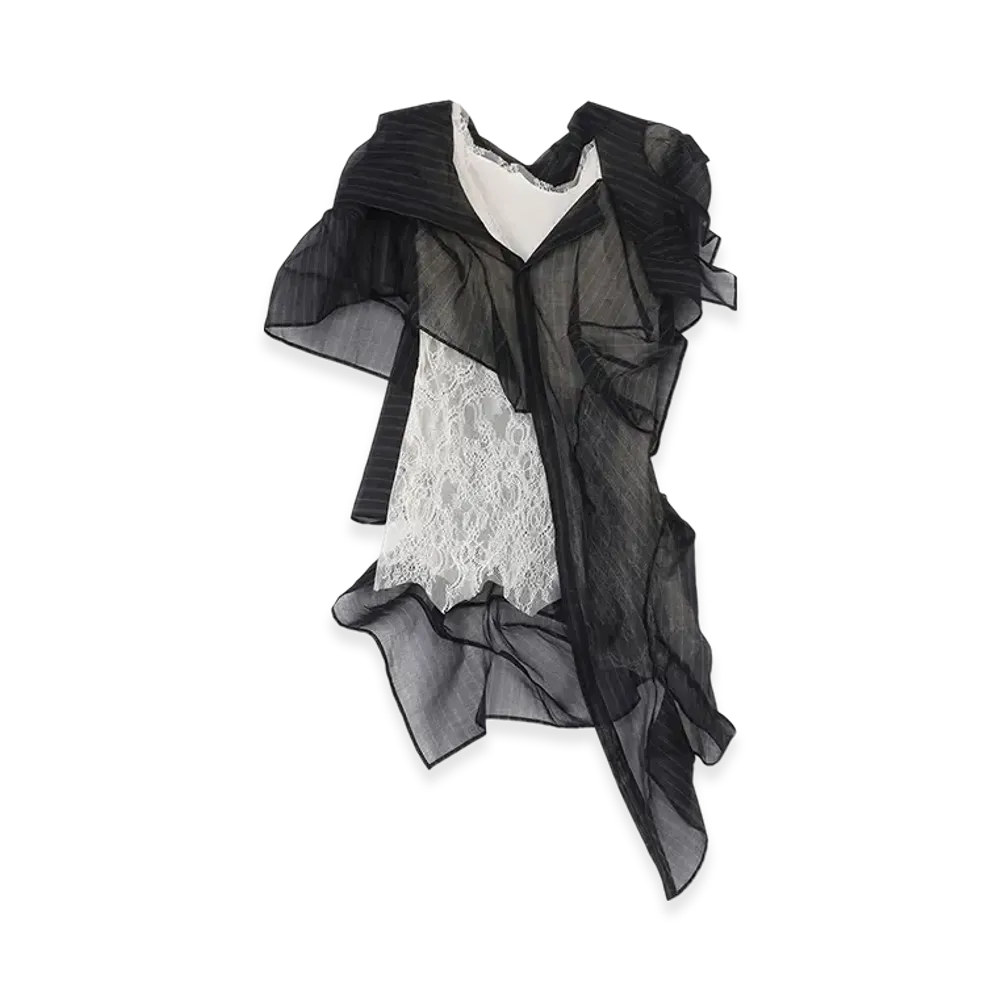 Yohji Yamamoto Lace 3D Blouse "Black"