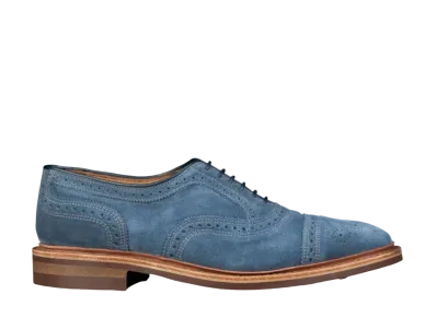 Allen Edmonds Strandmok Cap-toe Oxford with Dainite Rubber Sole 65 "Denim Suede" 7183 D