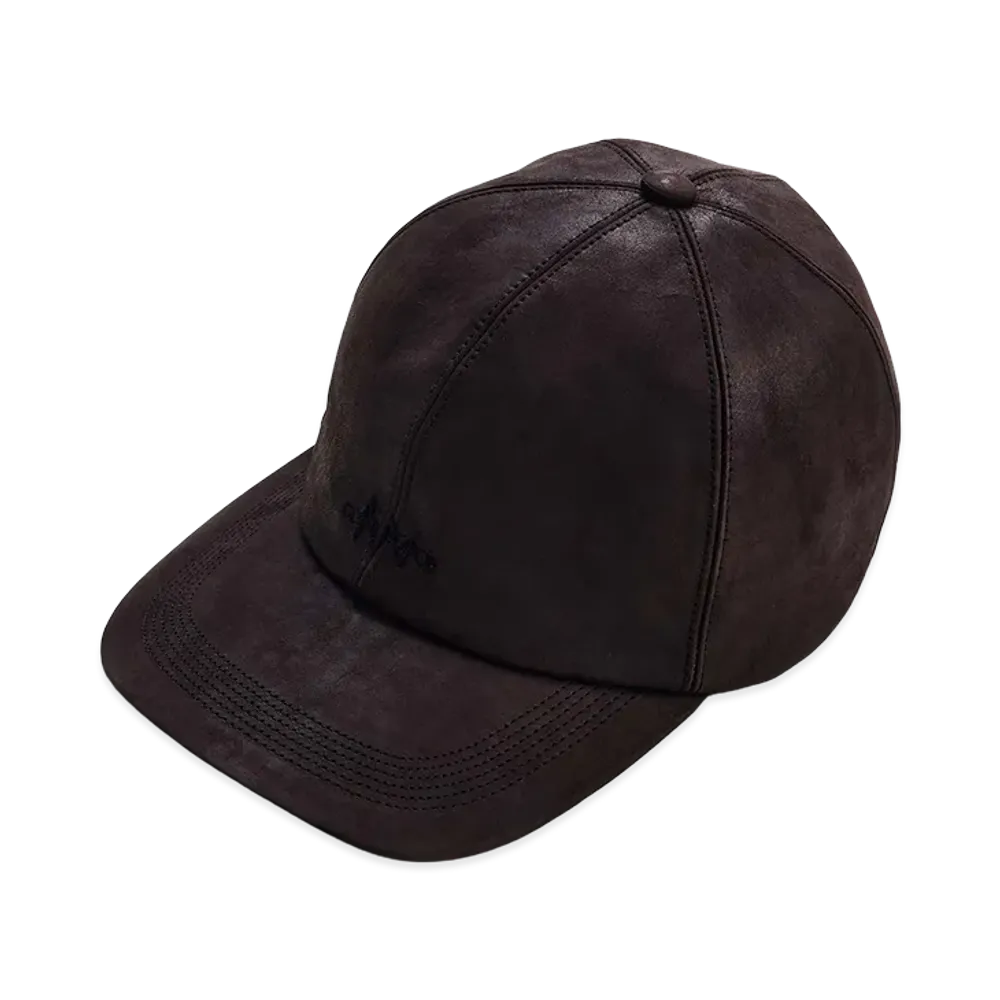 NICENESS Hollis Oiled Leather Long Bill Cap "Brown"
