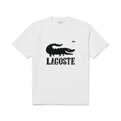 LACOSTE x ONE PIECE Crocodile Logo T-Shirt "White"
